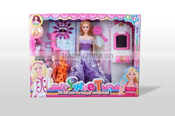dress up fun ABS 11.5" plastic doll for kids with EN71