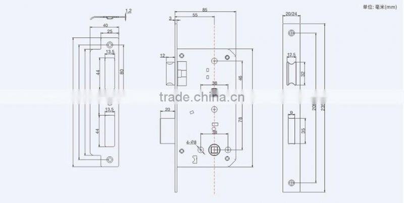 high performance good quality and competitive miotise lock body 55x78
