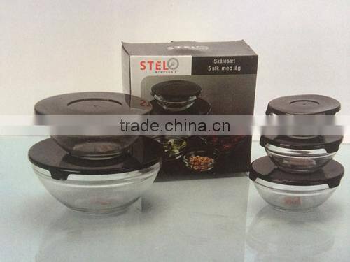 2014 hot 5pcs set cooking bowl/heat resistant glass bowl
