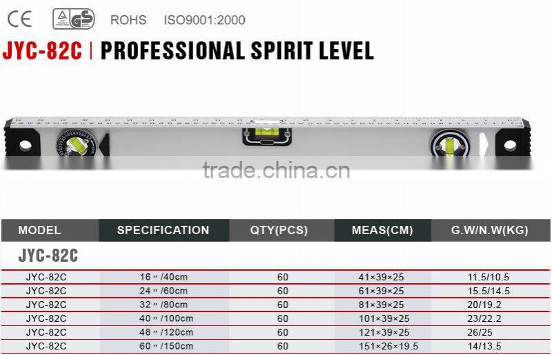 6" plastic spirit level 3 vials adjustable Aluminum level high quality level