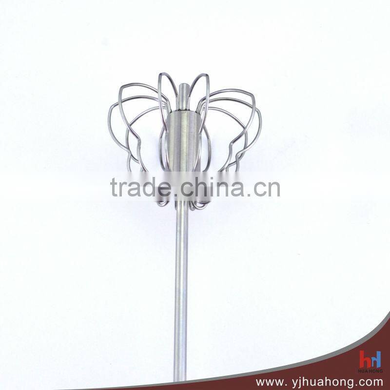 Stainless Steel Butterfly Shaped Rotary Egg Whisk