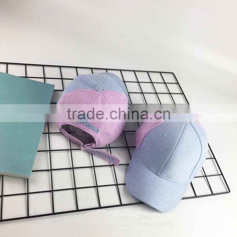 New Style Double Color Assembling Baseball Dad Cap With Flat embroidery