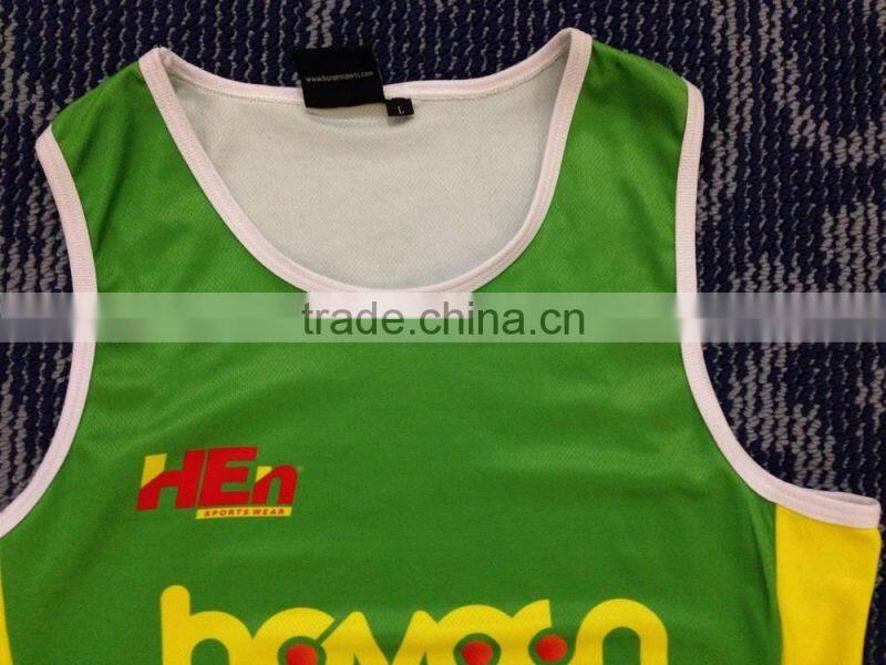 Hongen apparel Customised Printing Sublimation Running Singlets