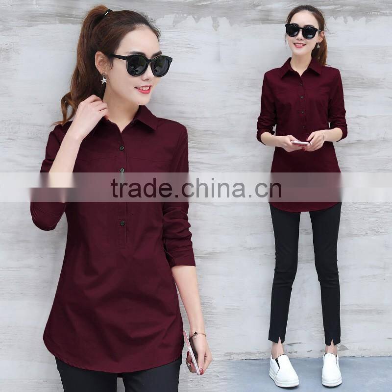 Latest fashion long sleeve ladies blouse designs for fat ladies