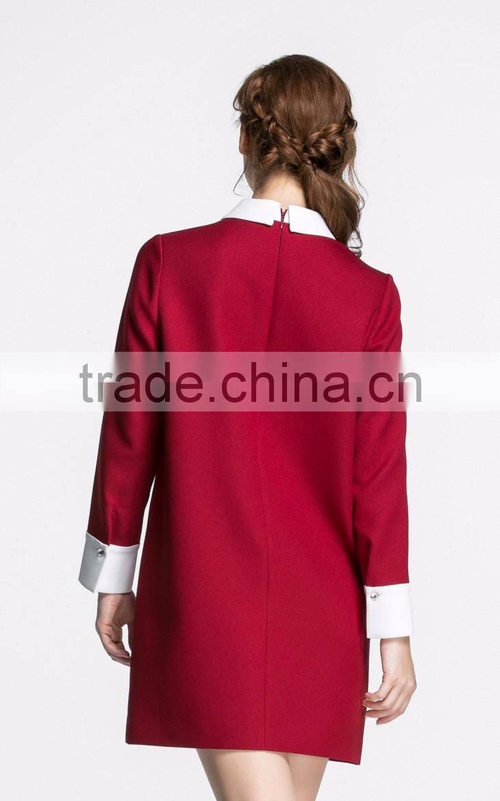 Women Fashion Dresses Winter 2016 Knee Length Dress Patterns