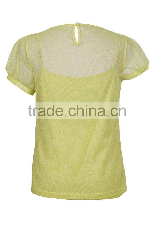 women's sexy see-through style evening sequins beaded tops