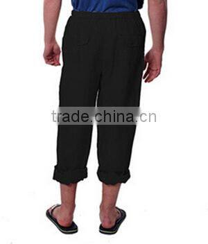 Men's Black Drawstring Linen Pants