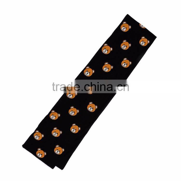 HAODUOYI Women Winter Teddy Bear Pattern Knit Warm Scarf for Wholesale