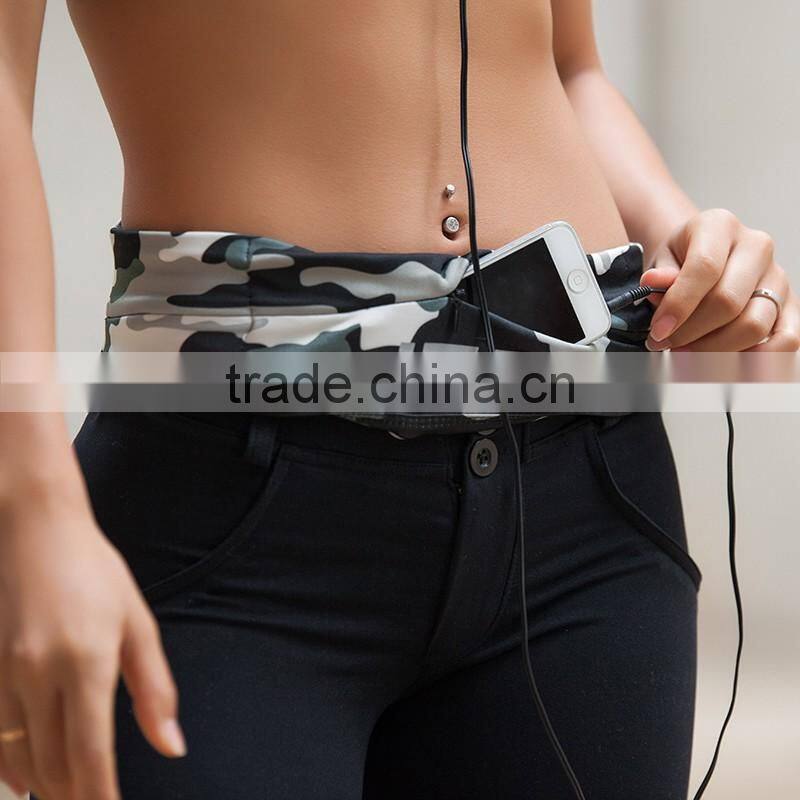 Popular elastic running waist belt bag with zipper