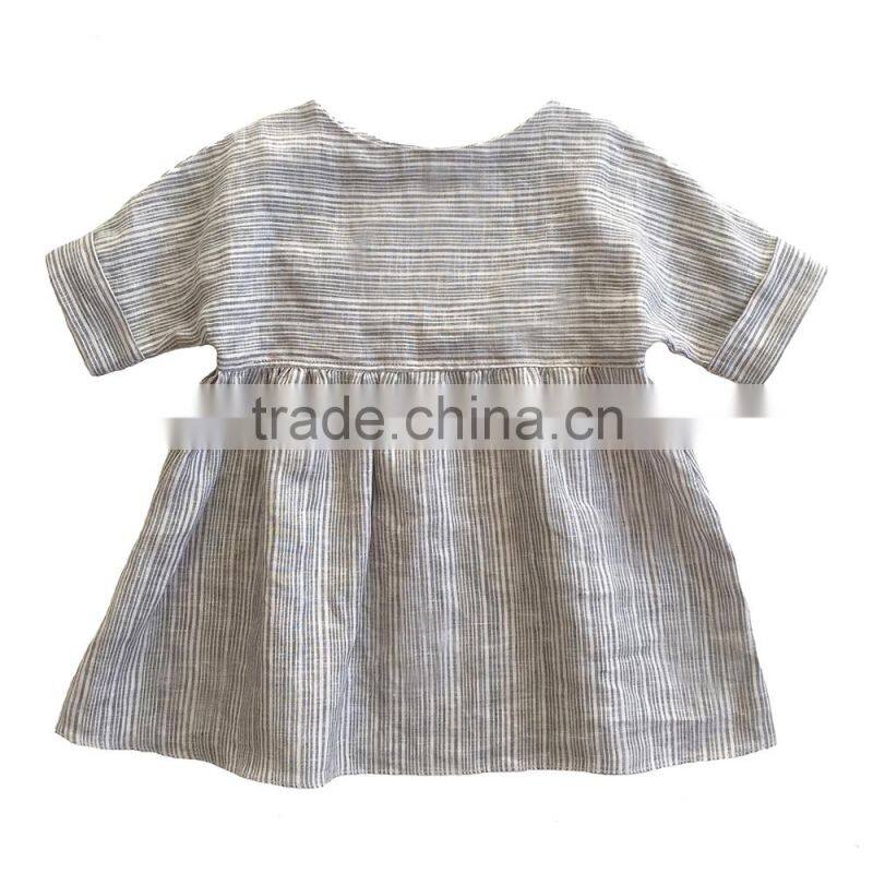 High quality kids clothing frock design girls dress names with pictures children clothes summer linen dress