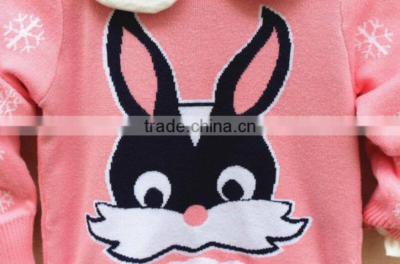 lovely rabbite knitting pattern pink red baby girls stylisg latest sweater