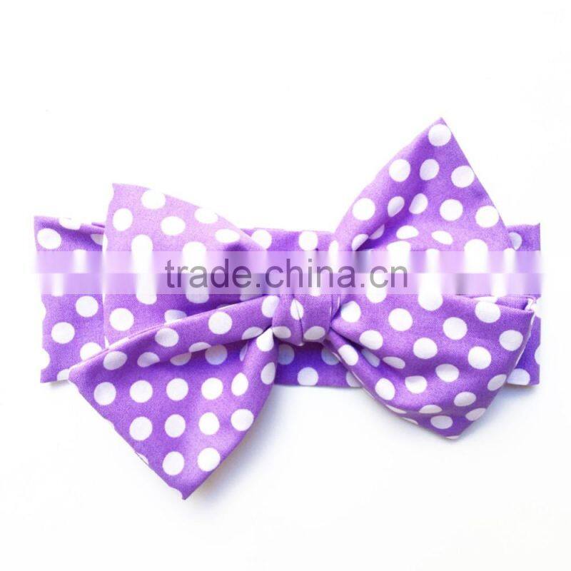 Polka Dots Baby Girl Headband Bow Design Handmade Head Accessories