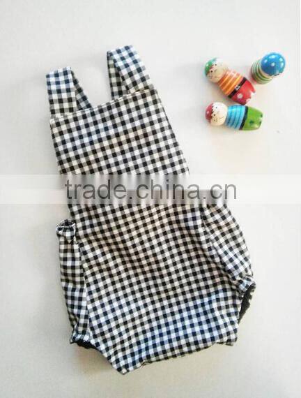 high quality summer tartan baby overalls baby clothes romper for wholsale