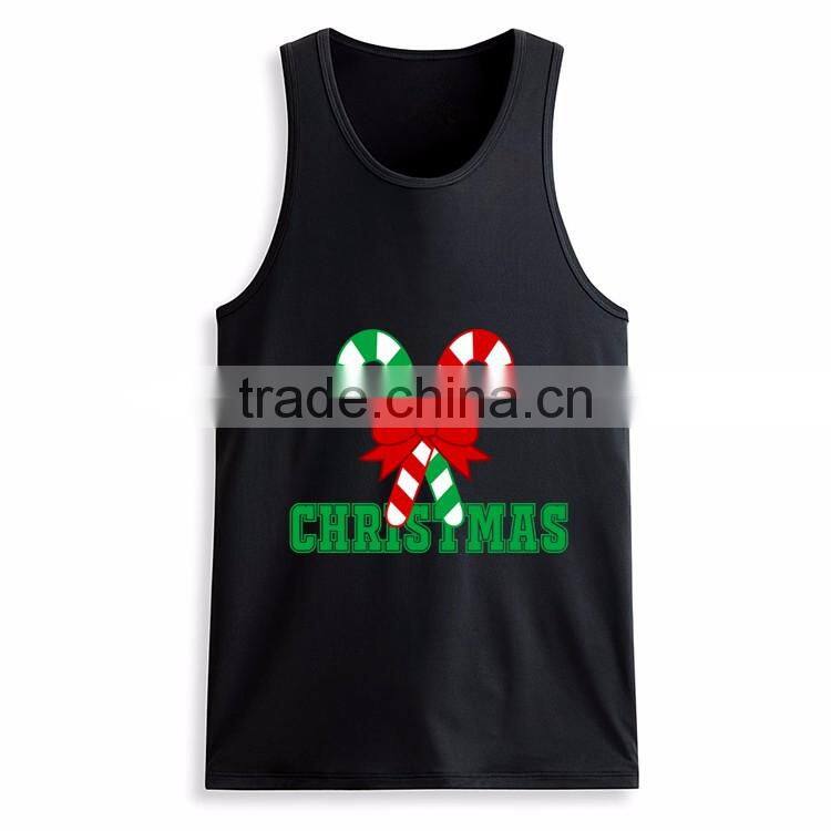 Latest fashion printing design custom wholesale mens 100 cotton tank top