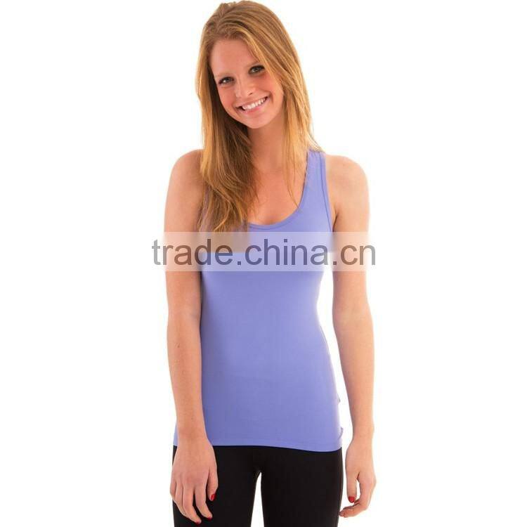 Plain ribbed wholesale 100 cotton stringer tank top for women