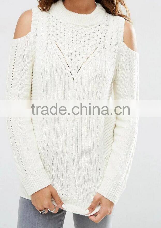 EY0860S Hot Sale 2016 Women Long Sleeve Off-Shoulder Knitted Pullover Sweater