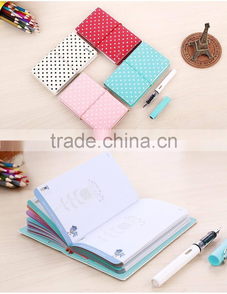 faux leather cover traveling planner with elastic customizable logo person diary planner/organzier