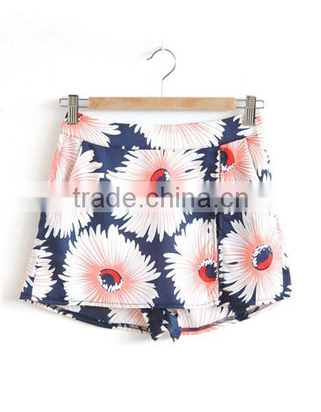 Fashion Flower Print Casual Wear Girls Short Skort