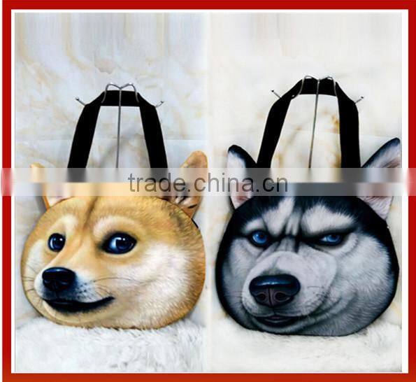 Wholesale 3D Animal Cat Face Chain Shoulder Bag,Stylish Lady Girl Animal Head Cute Cat School Bag