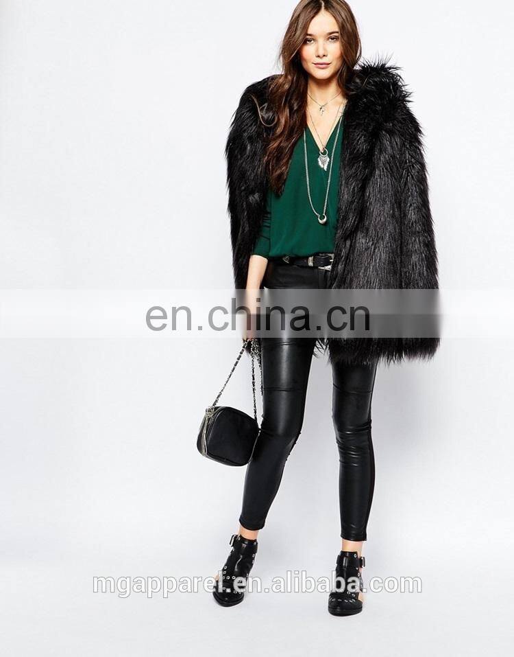 Latest fashion lady blouse design Stretch woven fabric V-neck blouses for women