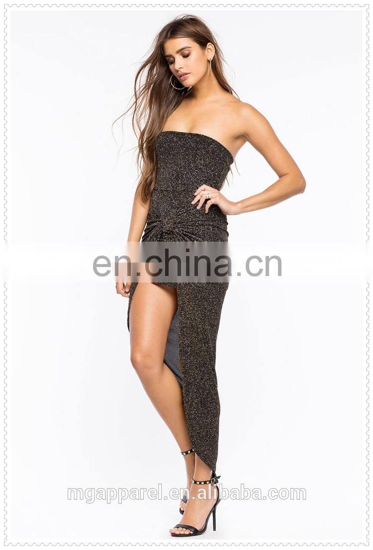 fashion party strapless hem shine bright sex girl sparkle dress low price OEM service