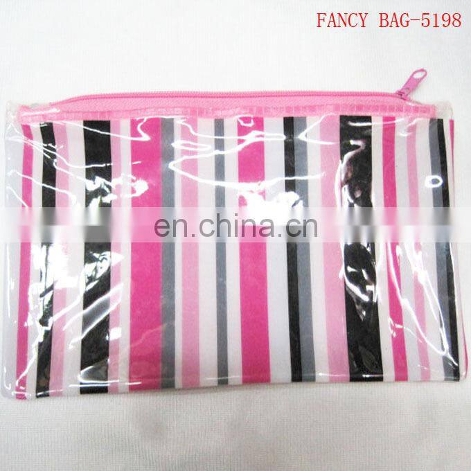 Custom PVC Striped pencil bag korea style Wholesale
