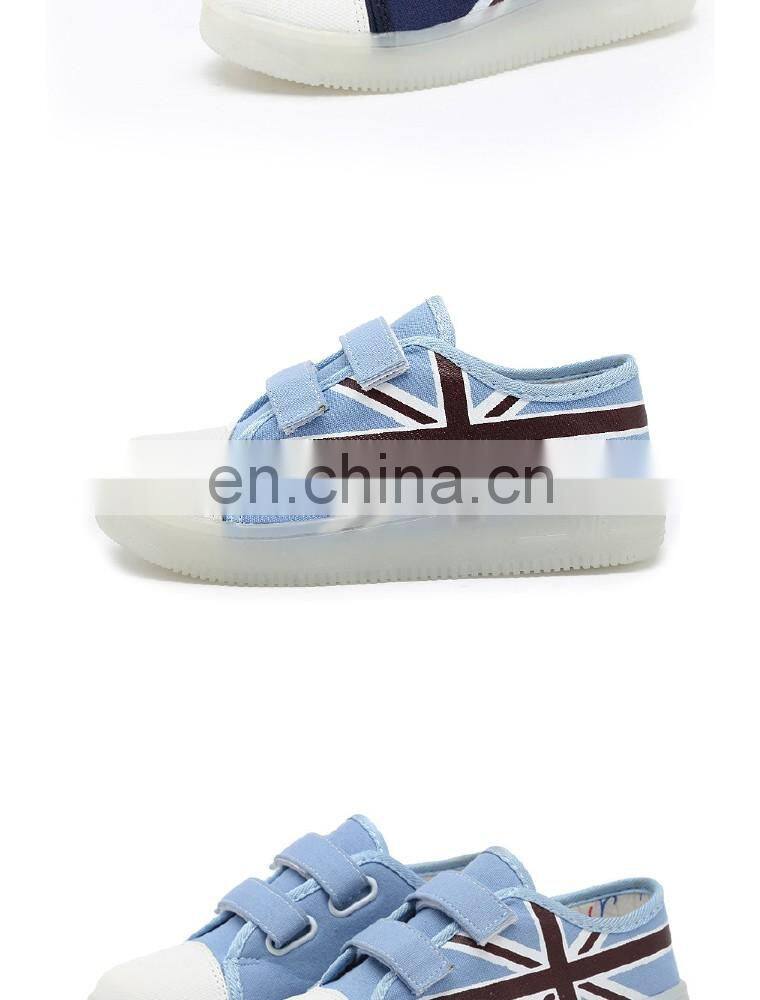 Latest design USB charge Children kids boys and girls light up canvas shoes LED shoes