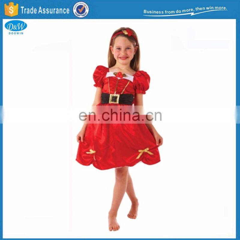 Cute Girls Red Christmas Fancy Dress with Headband