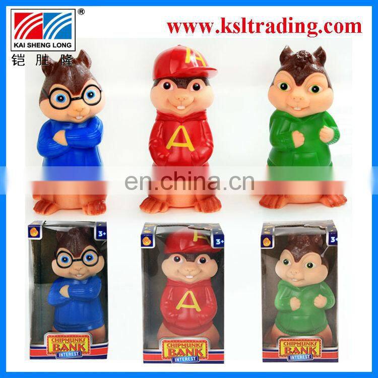 Cartoon style lovely chipmunks money bank