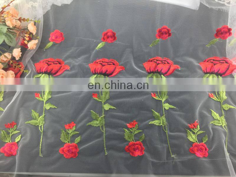 2017 fashion 3D colorful butterfly embroidry lace fabric factory