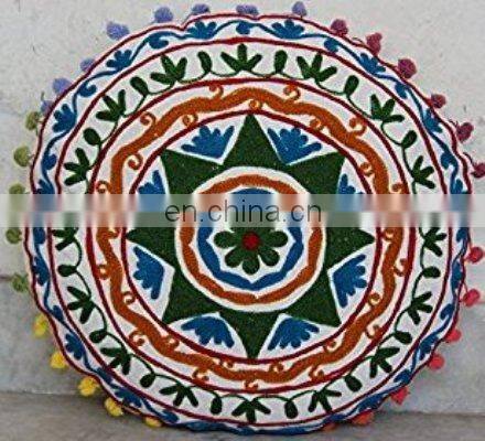 100% Cotton Fabric Round Multi Cushion Covers Hand Embroidery Maxican Stylish Cushion