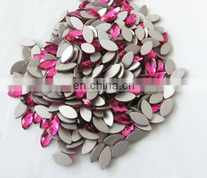 Coffee Flat Back Glass Stones With Silver Foiled For Wholesale