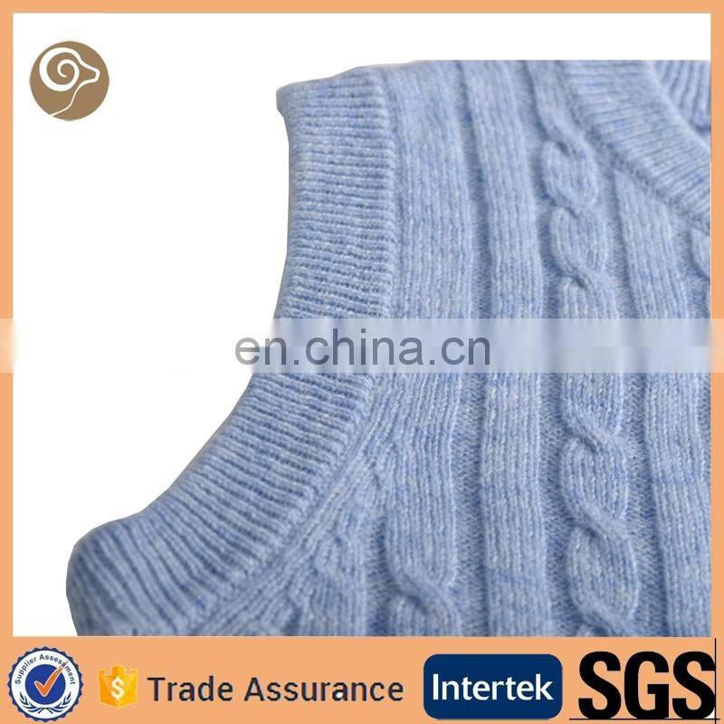 Round neck knitting wholesale cable cashmere baby vest