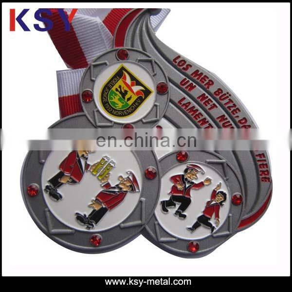 Soft enamel cheap custom medals Medals with green ribbon