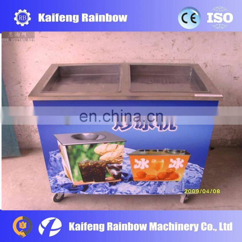 Factory Price single square pan fried ice machine with six buckets fried ice cream roll machine ice cream frying machine