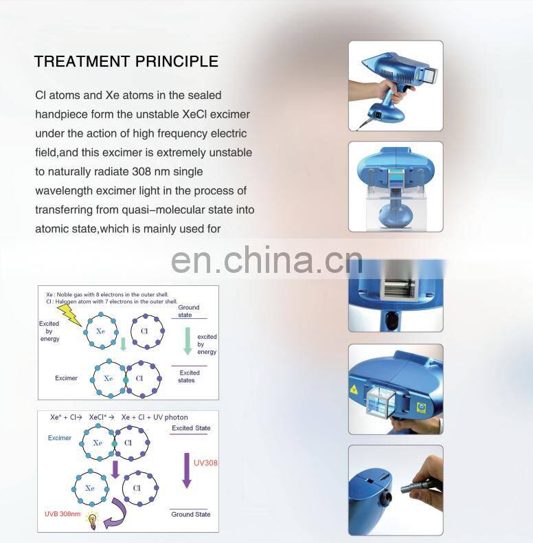 Handheld Excimer Laser 308Nm Psoriasis Vitiligo Laser Unit uv lamp vitiligo For Vitiligo Treatment