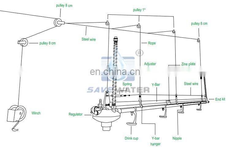 Nipple drinker for animal water poultry cup drinker drip cup for cage of bird