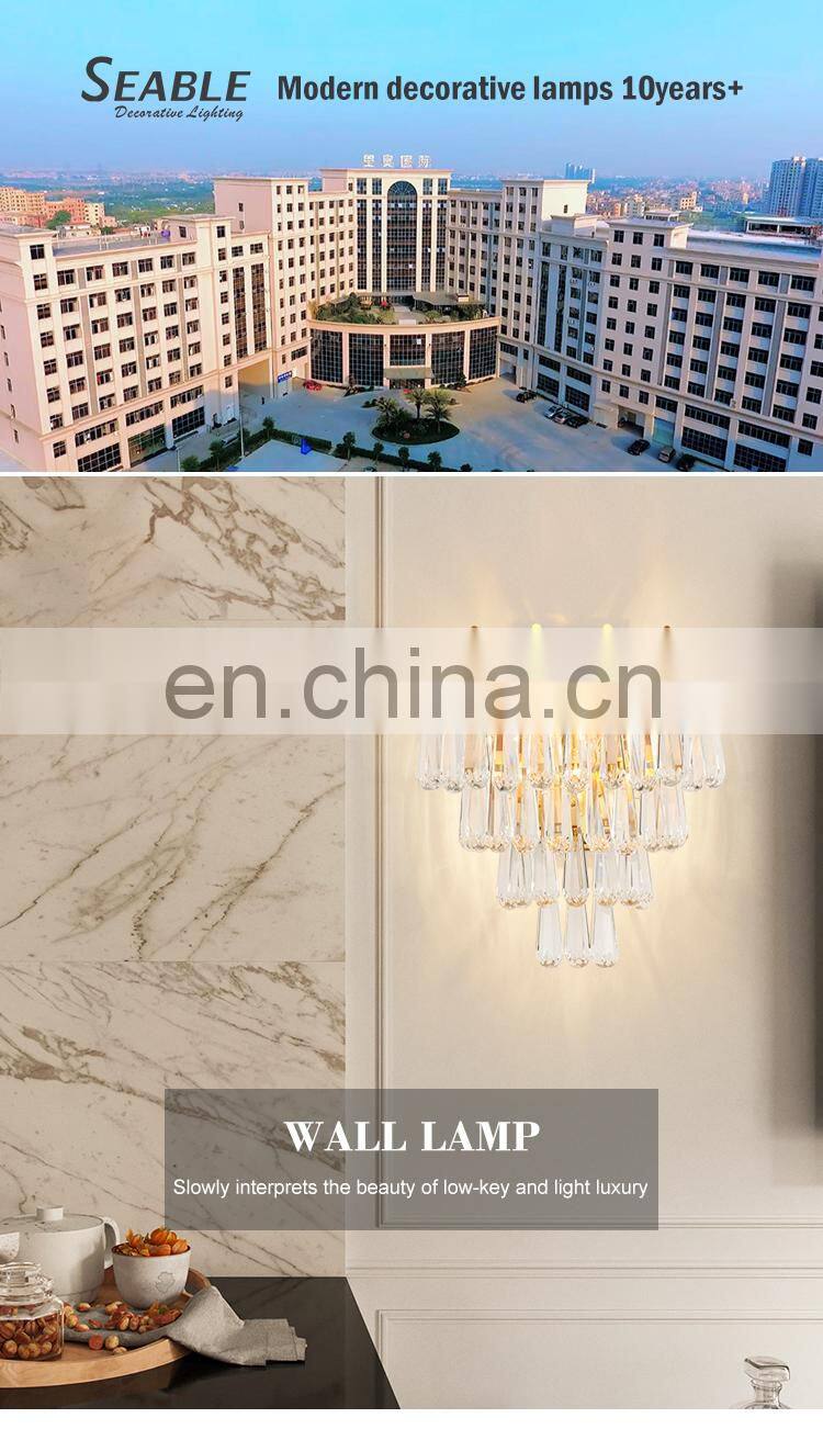 Luxury Design Corridor Home Hotel Decoration Fixtures Crystal Indoor Wall Lamp