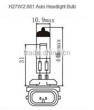 Superwhite halogen bulb for car bulb 881