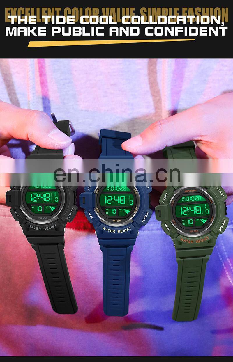 Sanda 2106 Waterproof Army Electronic Clock Sports Reloj Adolescente Hombre Men Digital Watch