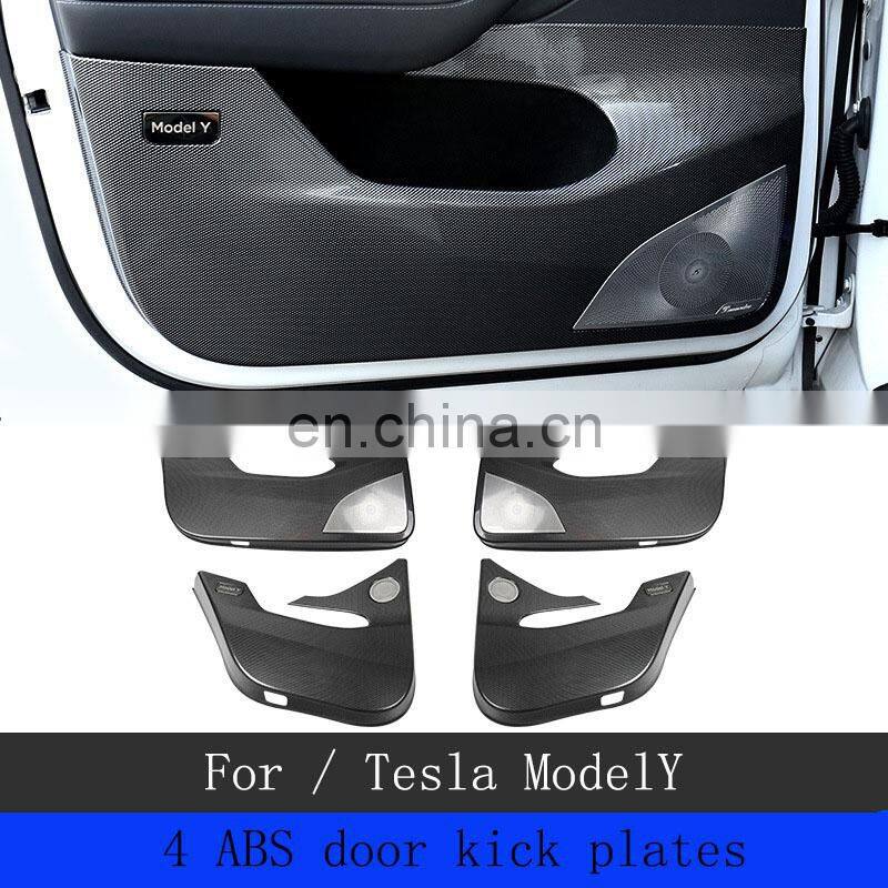Runde for Tesla anti kick plate Model3 and modely door anti kick pad fully surround the ABS door guard plate