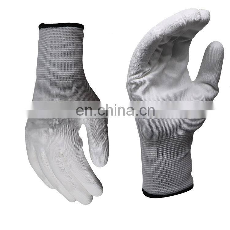 Black Protective PU Coated Safety Work Gloves for Industrial Hand Protection, Cleaning Work, Garden