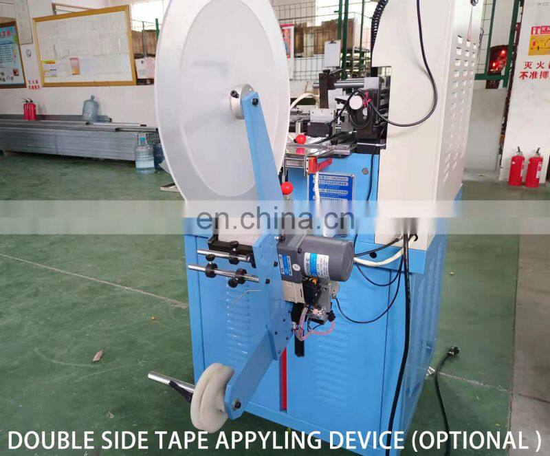 US4000 Auto hot cold knife cotton webbing ribbon garment nylon label cutting and folding machine with triangle middle fold