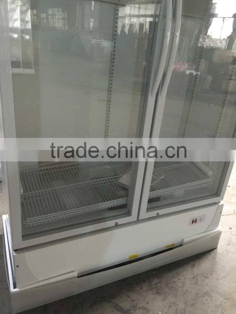 Two doors display showcase cooling cabinet for commercial use