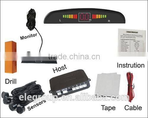 Good sellin New design Rearview parking sensor Led color display and rear 4 sensors self designed control box good quality