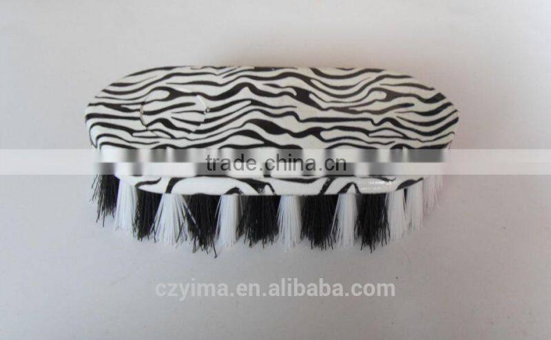 zebra pattern horse dandy brush with white & black bristle