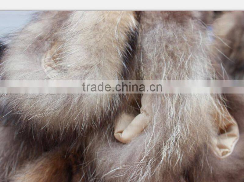 Natural Color Garment real raccoon Fur collar , Customized in length