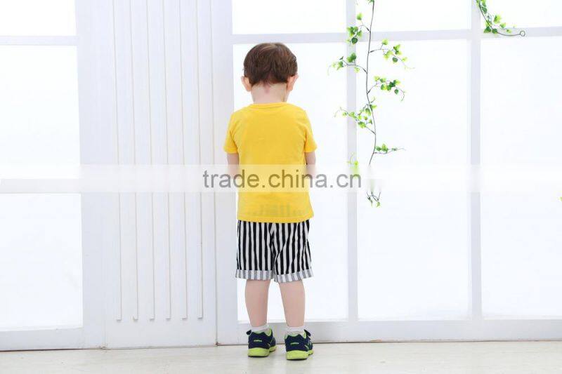 2015 Fashion Design England Gentleman Fashion Cotton Summer Short Sleeve Baby Boy Clothing Sets