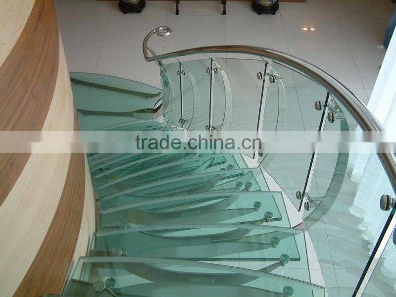Safety Flat/Curve Tempered Glass For Railing Partitions Stair Balustrades & Handrails price per square meter
