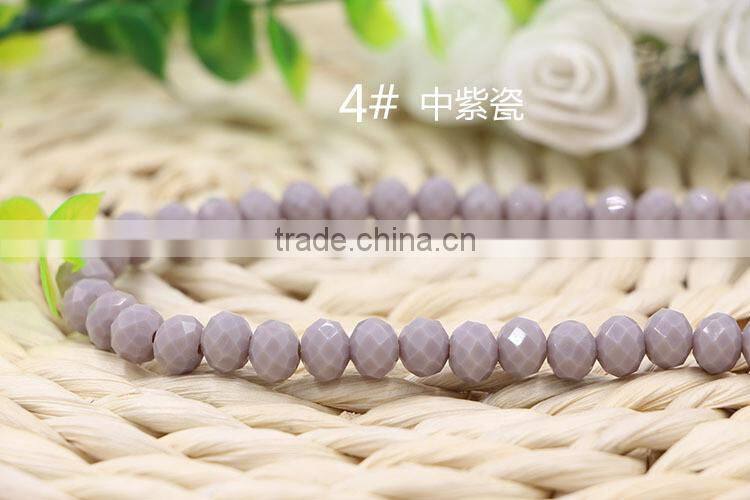 Solid Blue 2mm to 12mm AAA Quality Wholesales Price Loose Jade Crystal Facted Roundelles Glass Beads for Jewelry Cheapest